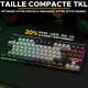 Teclado The G-Lab KEYZ CAESIUM Negro Gris Azerty Francés