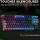 Teclado The G-Lab KEYZ CAESIUM Negro Gris Azerty Francés