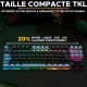 Teclado The G-Lab KEYZ CAESIUM Negro Gris Azerty Francés