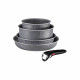 Batería de Cocina Tefal Ingenio Hard Stone Gris