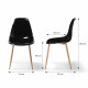 Silla de Comedor Clody 6 Unidades Negro 47 x 54 x 84 cm