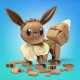 Figura Articulada Mega Construx  Eevee Medium + 7 Años 215 Piezas