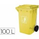 Cubo de basura Q-Connect KF16543 Amarillo Plástico 100 L