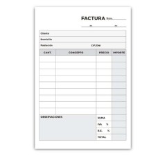 Talonario de Facturas Liderpapel T316  IGIC 50 Hojas (10 Unidades)