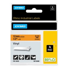 Cinta Laminada para Rotuladoras Dymo 18435 Naranja/Negro