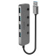 Hub USB LINDY Negro Gris (1 unidad)