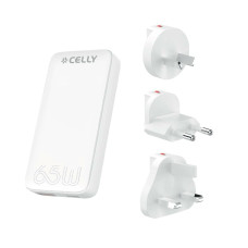 Cargador de Pared Celly TCTRAVELUNI65W Blanco 65 W