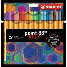 Set of Felt Tip Pens Stabilo Point 88 ARTY 0,4 mm (24 Pieces)