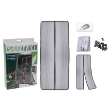 Mosquitera Progarden Magnética 2 Piezas Puertas Fibra de Vidrio Negro (50 x 220 cm)