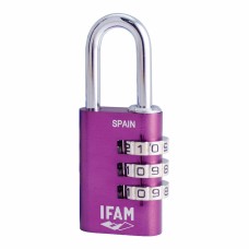 Combination padlock IFAM Combi30 Violet Aluminium Chrome-plated steel (3 cm)