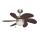 Ventilador de Techo con Luz EDM 33984 Aral Wengue Níquel 50 W