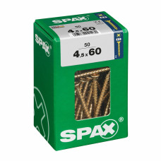 Caja de tornillos SPAX Tornillo de madera Cabeza plana (4,5 x 60 mm)