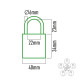 Candado de llave EDM 85245 Latón 40 x 23 mm (5 Unidades)