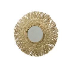 Espejo de pared Decoris Redondo Natural Juncos (Ø 50 cm)
