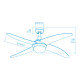 Ventilador de Techo con Luz EDM 33806 Caspio Blanco 60 W