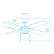 Ventilador de Techo con Luz EDM 33801 Caribe Plateado 50 W
