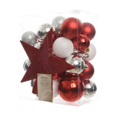 Bolas de Navidad Decoris 33 Piezas Rojo/Blanco