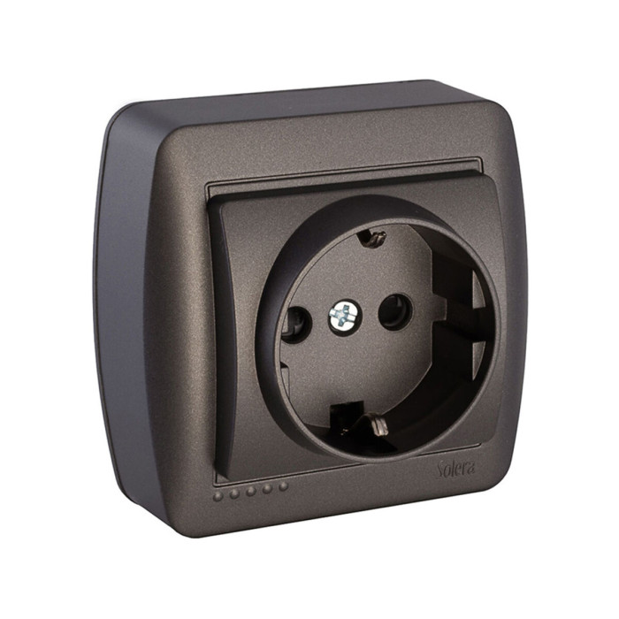Base de enchufe Solera Mural 2p+t Grafito 16 A 250 V Base de enchufe Solera Mural 2p+t Grafito 16 A 250 V