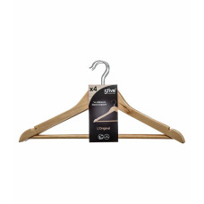 Juego de Perchas 5five Simply Smart Marrón Natural Madera 44 x 23 cm (4 Unidades)