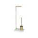 Toilet Paper Holder with Brush Stand Andrea House Golden