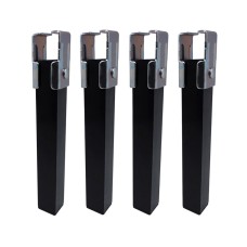 Patas de cama Micel PT25 96402 Negro Acero 4 Unidades (3,5 x 3,5 x 25,5 cm)