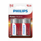 Pilas Alcalinas Philips Power LR20 1,5 V Tipo D (2 Unidades)