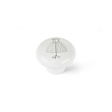 Pomo Rei e817 Blanco Porcelana Ilustrado Ø 40 x 32 mm 4 Piezas
