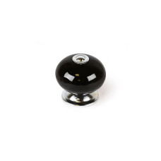 Pomo Rei e517 Negro Metal Ø 40 x 36 mm 4 Piezas