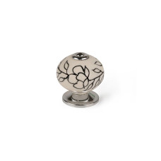 Pomo Rei e504 Blanco Metal Flor Ø 40 x 36 mm 4 Piezas