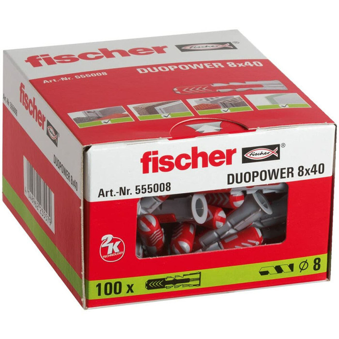 Tacos Fischer 8 x 40 mm 100 Unidades Tacos Fischer 8 x 40 mm 100 Unidades