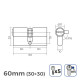 Security cylinder EDM 85167 R15 Golden Brass Long camlock 60 x 30 x 17 mm