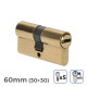 Security cylinder EDM 85167 R15 Golden Brass Long camlock 60 x 30 x 17 mm