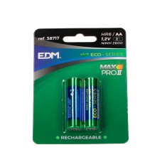 Pilas Recargables EDM 38717 Max Pro II Eco-Series 2600 mAh 1,2 V 1,2V AA (2 Unidades)