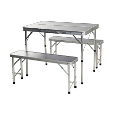 Conjunto de Mesa con 2 Sillas Redcliffs 90 x 60 x 70 cm Gris (3 Piezas)