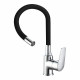 Mixer Tap EDM 01155 Baiona Black Brass Zinc Flexible Kitchen