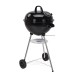 Barbacoa de Carbón con Ruedas Negro 47 x 90 cm Redonda