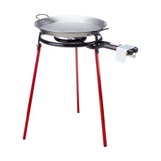 Quemador para Paella Vaello Negro Acero Pulido Ø 40 cm Trípode Quemador