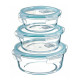 Set de Recipientes de Cocina Herméticos Apilables Kozina Redonda 3 Piezas