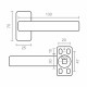 Handle set EDM 85451 6800 Aluminium 7 x 2,5 x 13 cm