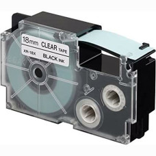 Cinta Laminada para Rotuladoras Casio XR-18X Transparente Negro