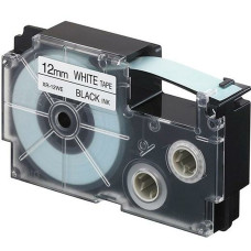 Laminated Tape for Labelling Machines Casio XR-12WE Black White