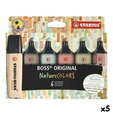 Set de Marcadores Fluorescentes Stabilo Boss Nature Colors Multicolor (5 Unidades)