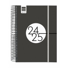 Agenda Finocam Negro 15,5 x 21,2 cm 2024-2025