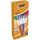 Set of Biros Bic Shine Silver White Multicolour (12 Pieces)