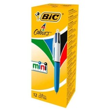 Boligrafo de tinta líquida Bic Mini 4Colours Azul Blanco 0,32 mm (12 Piezas)