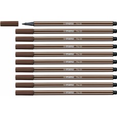 Felt-tip pens Stabilo Pen 68 Brown (10 Pieces)