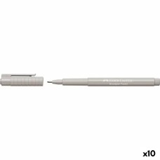 Rotulador permanente Faber-Castell Broadpen Pastel Gris (10 Unidades)