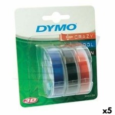 Cinta Laminada para Rotuladoras Dymo 9 mm x 3 m Rojo Negro Azul (5 Unidades)