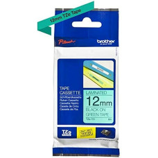Cinta Laminada para Rotuladoras Brother TZE-731 Negro/Verde 12 mm