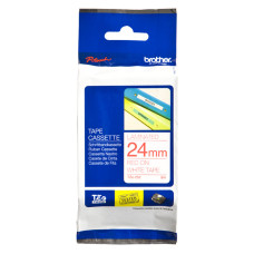 Cinta Laminada para Rotuladoras Brother TZE-252 Rojo/Blanco 24 mm